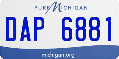 MI license plate DAP6881