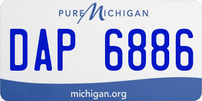 MI license plate DAP6886