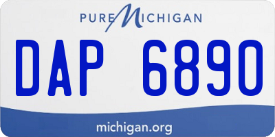 MI license plate DAP6890