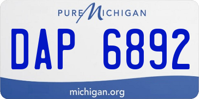 MI license plate DAP6892