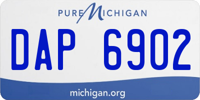 MI license plate DAP6902