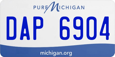 MI license plate DAP6904
