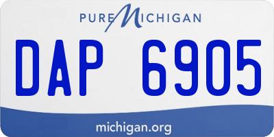 MI license plate DAP6905