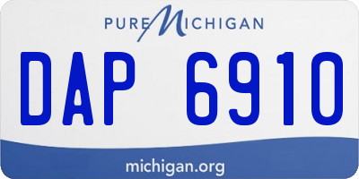MI license plate DAP6910