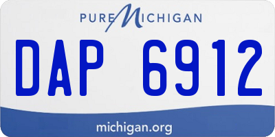 MI license plate DAP6912