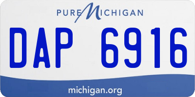 MI license plate DAP6916