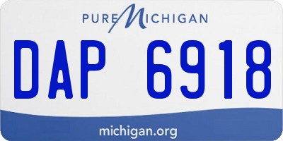 MI license plate DAP6918