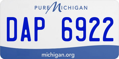 MI license plate DAP6922