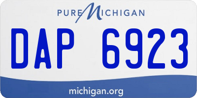 MI license plate DAP6923