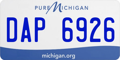 MI license plate DAP6926