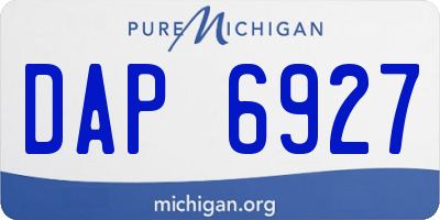 MI license plate DAP6927