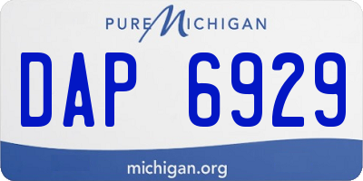 MI license plate DAP6929