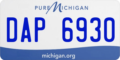 MI license plate DAP6930