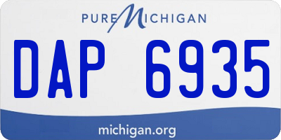 MI license plate DAP6935