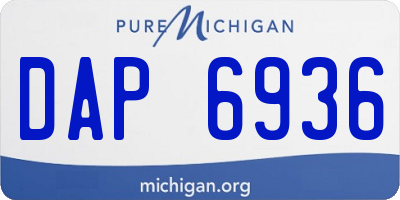 MI license plate DAP6936