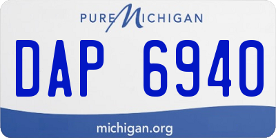 MI license plate DAP6940