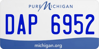 MI license plate DAP6952