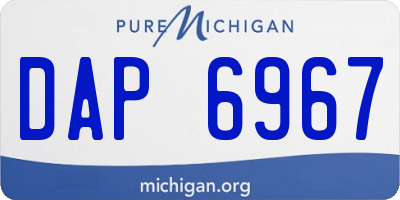 MI license plate DAP6967