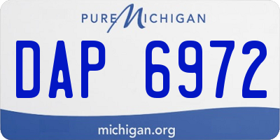 MI license plate DAP6972