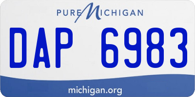 MI license plate DAP6983