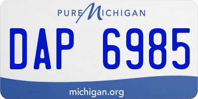 MI license plate DAP6985