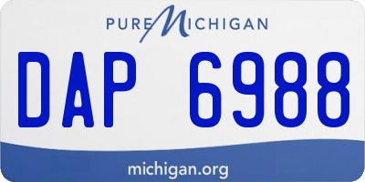 MI license plate DAP6988