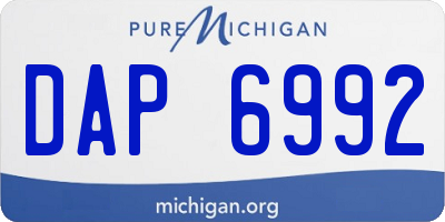 MI license plate DAP6992