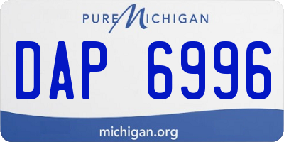 MI license plate DAP6996