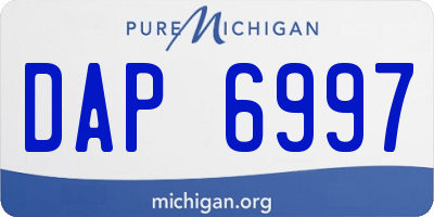 MI license plate DAP6997