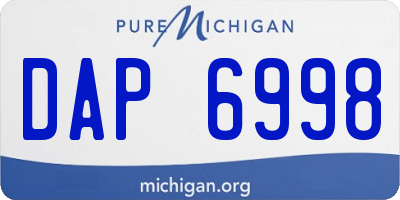 MI license plate DAP6998