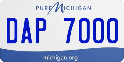 MI license plate DAP7000