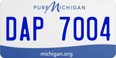 MI license plate DAP7004