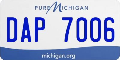 MI license plate DAP7006