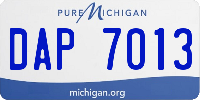 MI license plate DAP7013