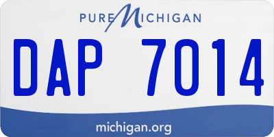 MI license plate DAP7014