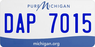 MI license plate DAP7015