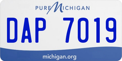 MI license plate DAP7019
