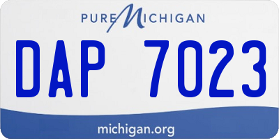 MI license plate DAP7023