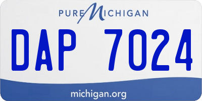 MI license plate DAP7024