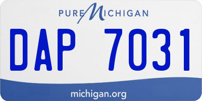 MI license plate DAP7031