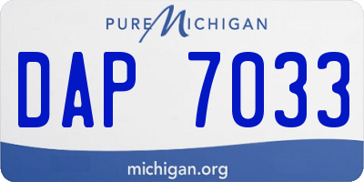 MI license plate DAP7033