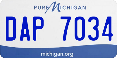 MI license plate DAP7034