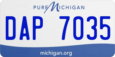 MI license plate DAP7035