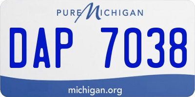 MI license plate DAP7038