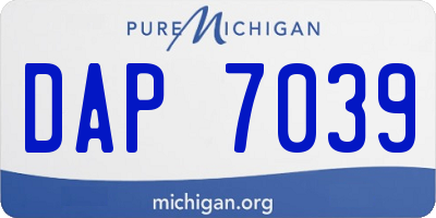 MI license plate DAP7039