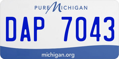 MI license plate DAP7043