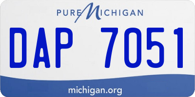 MI license plate DAP7051
