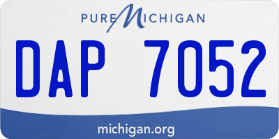 MI license plate DAP7052