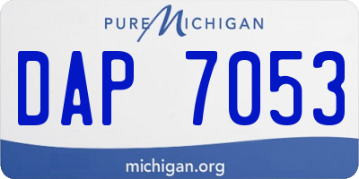 MI license plate DAP7053