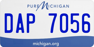MI license plate DAP7056